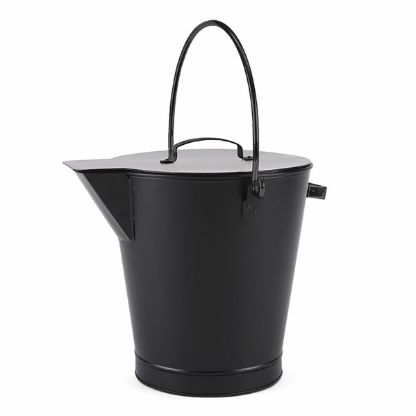 Seau à cendres Minutemant noir avec couvercle. De quels outils ai-je besoin pour mon foyer ou poêle à bois?