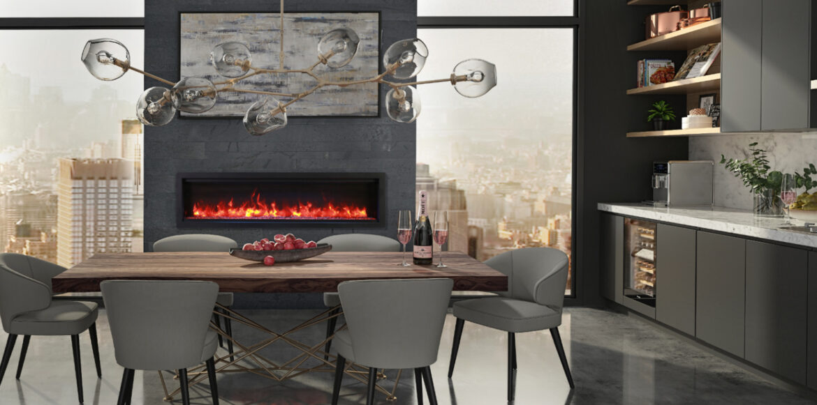 Ambiance de cuisine pour un havre de paix parfait - Foyer électrique Impressioniste® par Ambiance®