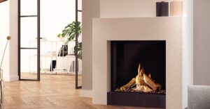 Un foyer au gaz dans un salon